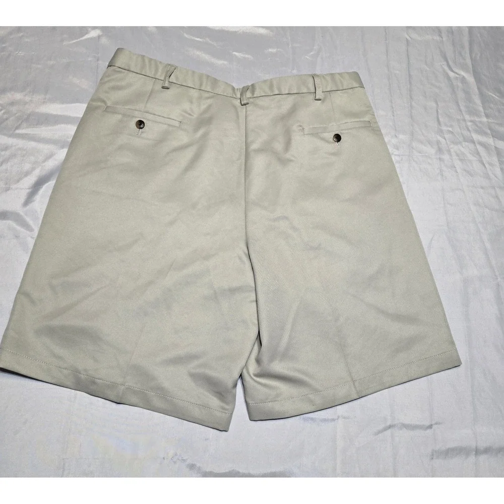 Haggar Mens Khaki Golf Dress Shorts Pleated 38x10